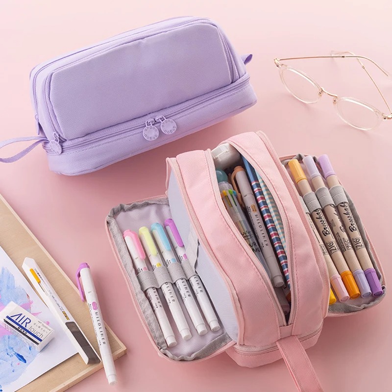 กระเป๋าใส่ดินสอขนาดใหญ่ 4 ช่อง - Aesthetic Large Pencil Case Pouch บทวิจารณ์และราคา